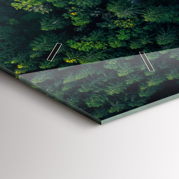 Glass wall clock rectangular Forest from a bird's eye view