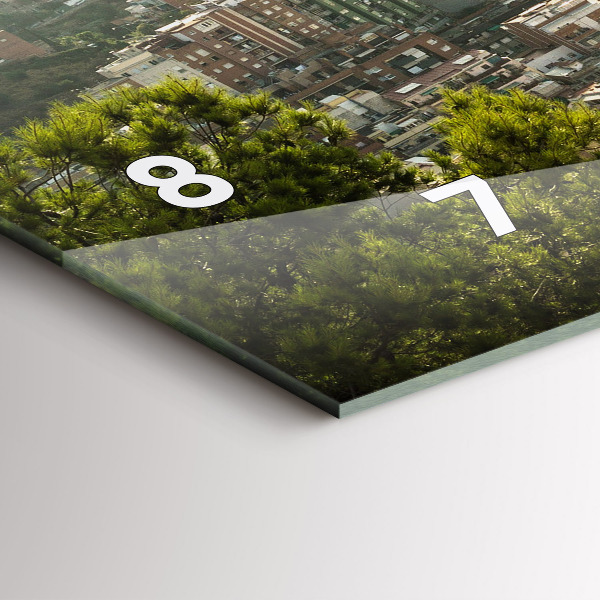 Glass wall clock rectangular Barcelona view Montjuic