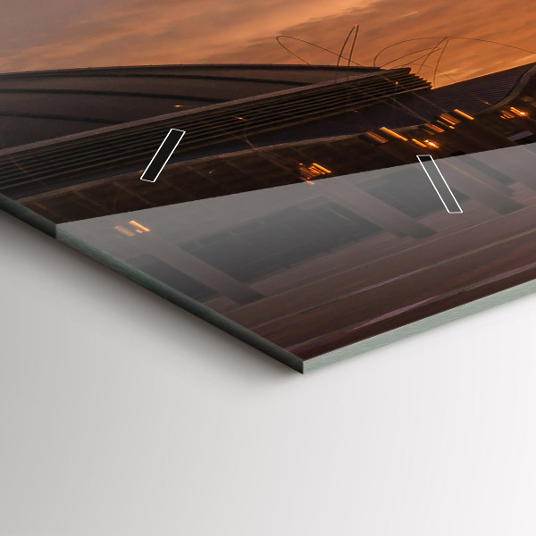 Glass wall clock rectangular Barcelona Olympic Park