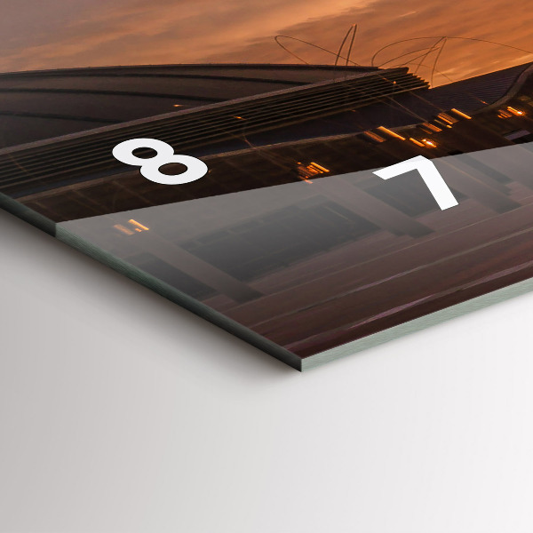 Glass wall clock rectangular Barcelona Olympic Park