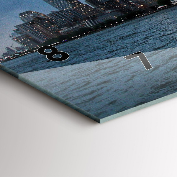 Glass wall clock rectangular New York City Panorama