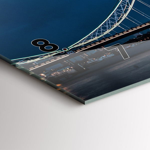 Glass wall clock rectangular Tower Bridge London at night