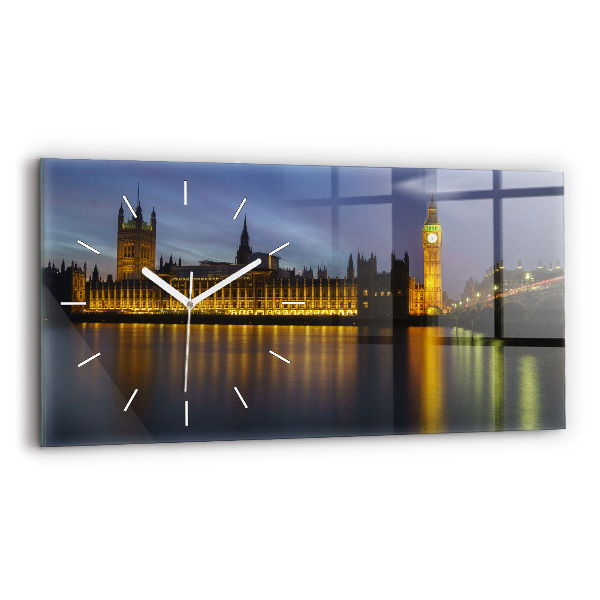 Glass wall clock rectangular Winchester Palace London