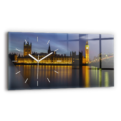 Glass wall clock rectangular Winchester Palace London
