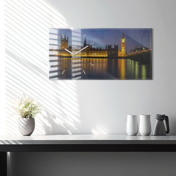 Glass wall clock rectangular Winchester Palace London