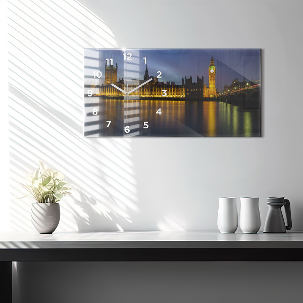 Glass wall clock rectangular Winchester Palace London