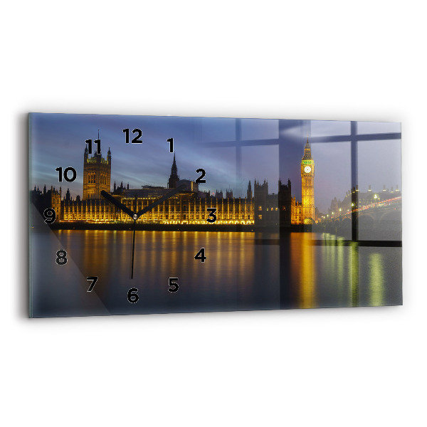 Glass wall clock rectangular Winchester Palace London