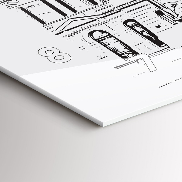 Glass wall clock rectangular Illustration of the city of Poznań