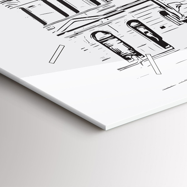 Glass wall clock rectangular Illustration of the city of Poznań
