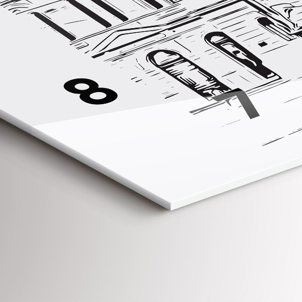 Glass wall clock rectangular Illustration of the city of Poznań