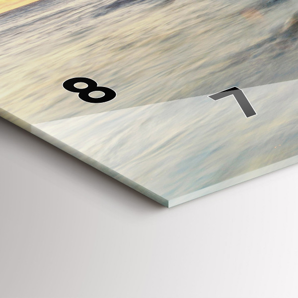 Glass wall clock rectangular The Lighthouse and the Baltic Sea