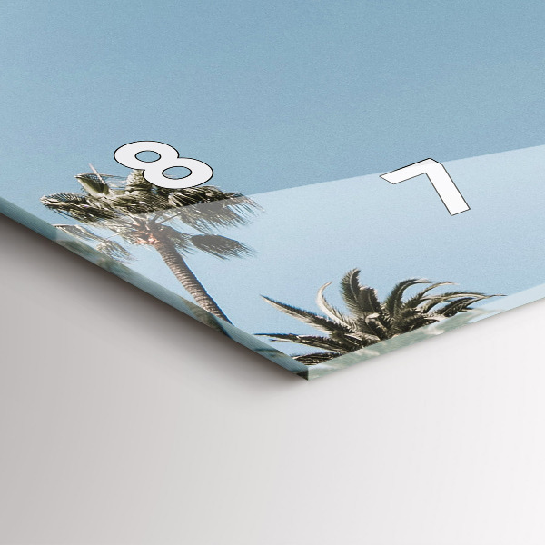 Glass wall clock rectangular Palm trees in Los Angeles
