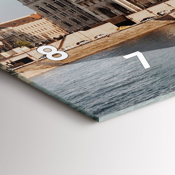 Glass wall clock rectangular Parliament in Budapest