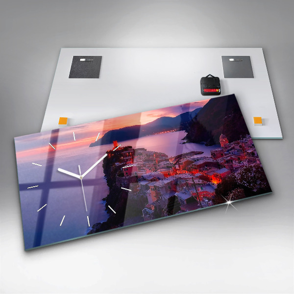 Glass wall clock rectangular The inscription Memories