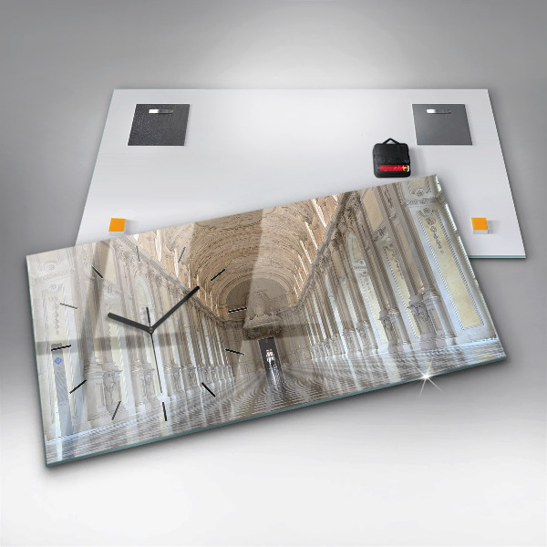 Glass wall clock rectangular La Veneria Reale Museum