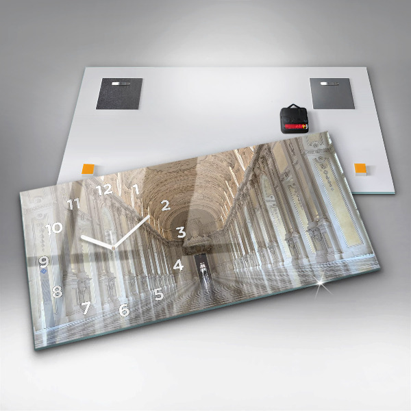 Glass wall clock rectangular La Veneria Reale Museum