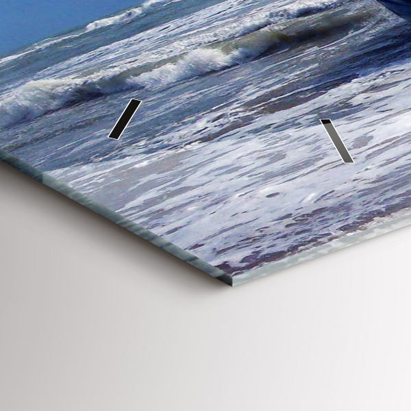 Glass wall clock rectangular Sunken watercraft