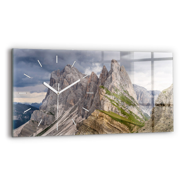 Glass wall clock rectangular Rocky Mountains