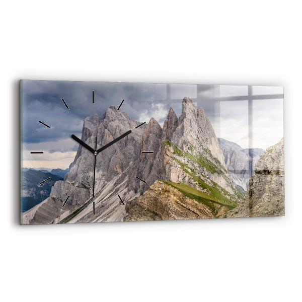 Glass wall clock rectangular Rocky Mountains