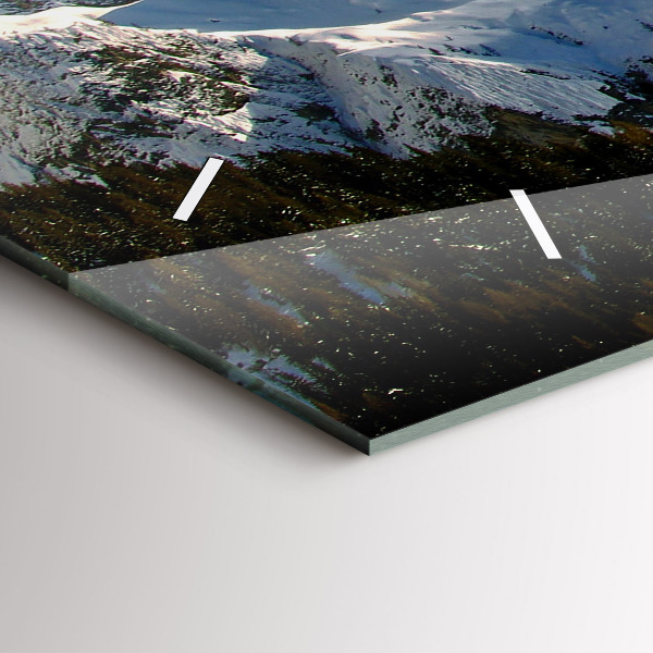 Glass wall clock rectangular Mountains Under Blue Sky