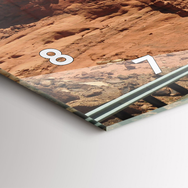 Glass wall clock rectangular Route 66 in the US