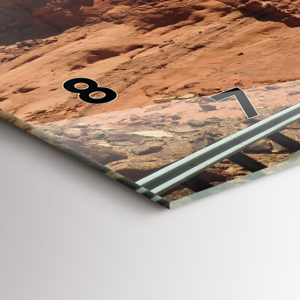 Glass wall clock rectangular Route 66 in the US