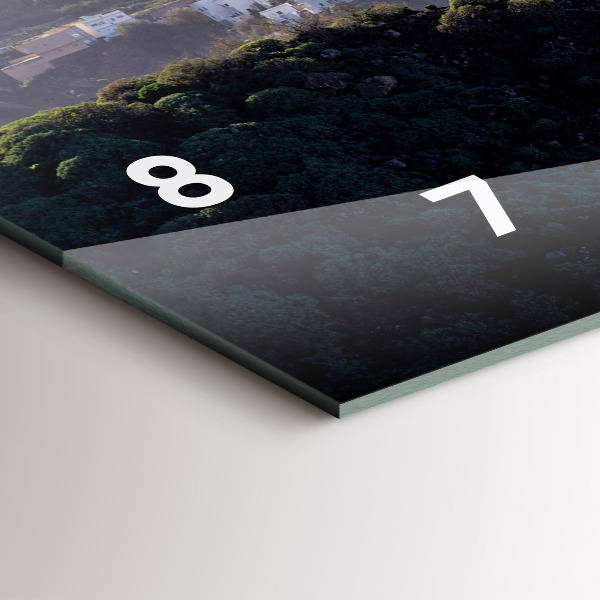 Glass wall clock rectangular Mountains by the ocean