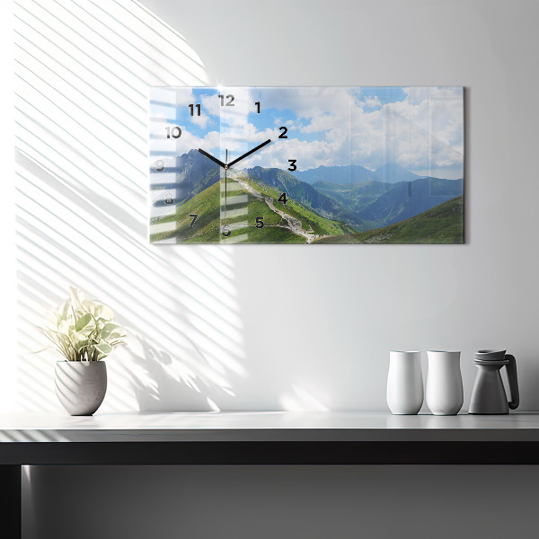 Glass wall clock rectangular Kasprowy Wierch Zakopane