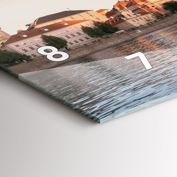 Glass wall clock rectangular Charles Bridge in Prague