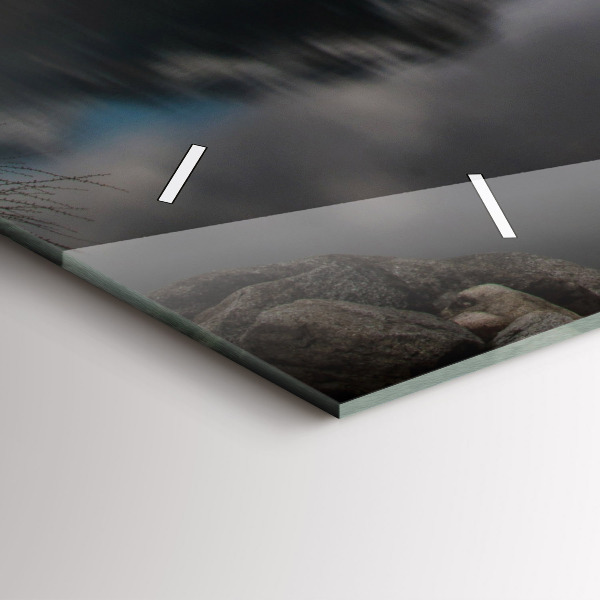 Glass wall clock rectangular High Tatras in Slovakia