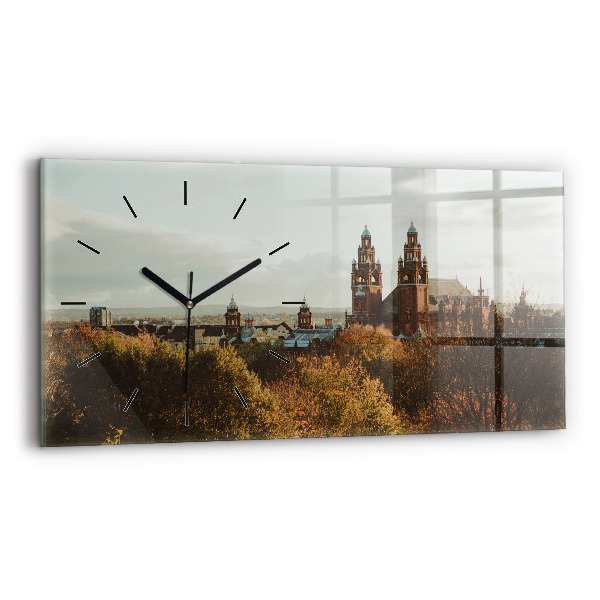Glass wall clock rectangular Glasgow Art Gallery