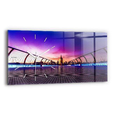 Glass wall clock rectangular St. Paul's Cathedral