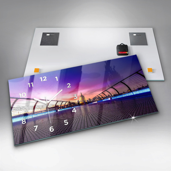 Glass wall clock rectangular St. Paul's Cathedral