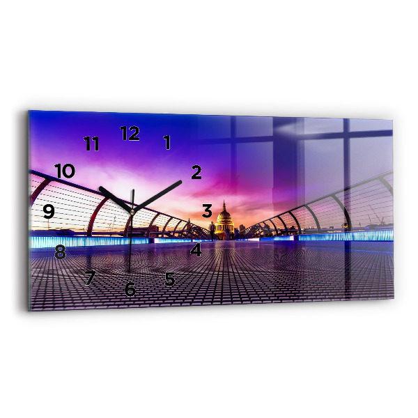 Glass wall clock rectangular St. Paul's Cathedral