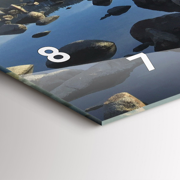 Glass wall clock rectangular Sea view
