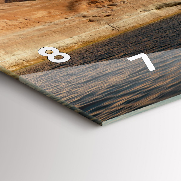 Glass wall clock rectangular Person on water skis