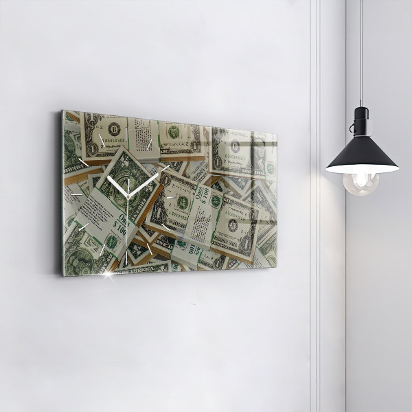 Glass wall clock rectangular 1 US dollar