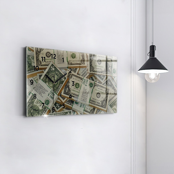Glass wall clock rectangular 1 US dollar
