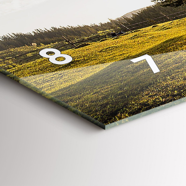 Glass wall clock rectangular A tree on a hill