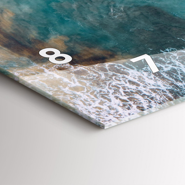Glass wall clock rectangular Fjords in Costa Blanca