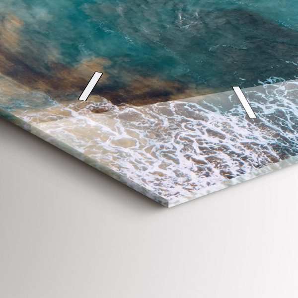 Glass wall clock rectangular Fjords in Costa Blanca