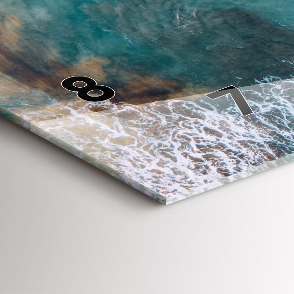 Glass wall clock rectangular Fjords in Costa Blanca
