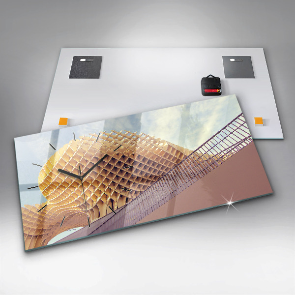 Glass wall clock rectangular Viewpoint in Seville