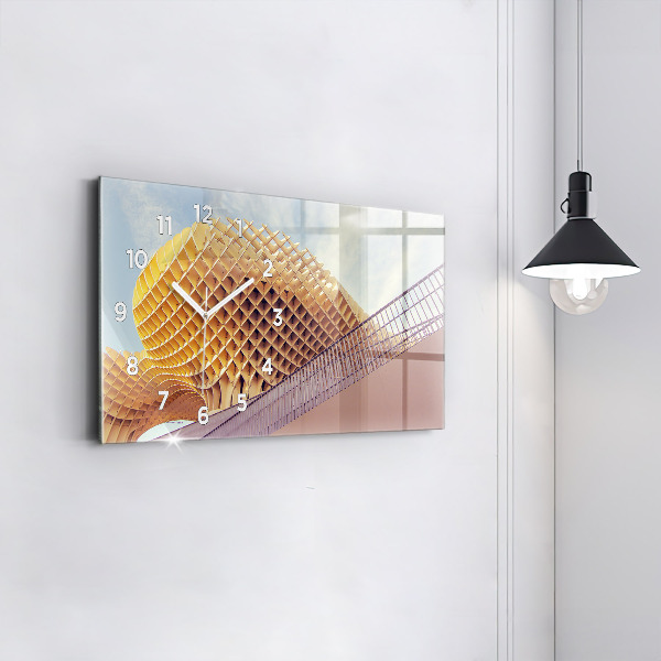 Glass wall clock rectangular Viewpoint in Seville