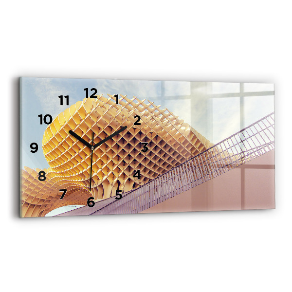 Glass wall clock rectangular Viewpoint in Seville