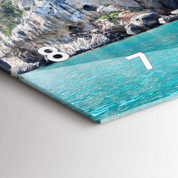 Glass wall clock rectangular Underwater Cave