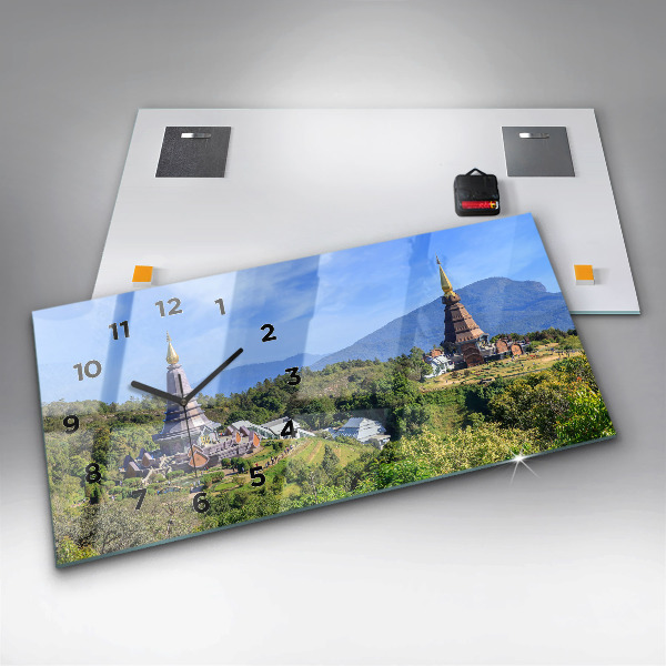 Glass wall clock rectangular Chiang Mai National Park