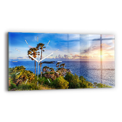 Glass wall clock rectangular Phuket in Thailand