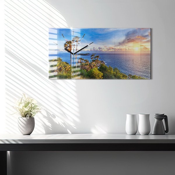 Glass wall clock rectangular Phuket in Thailand