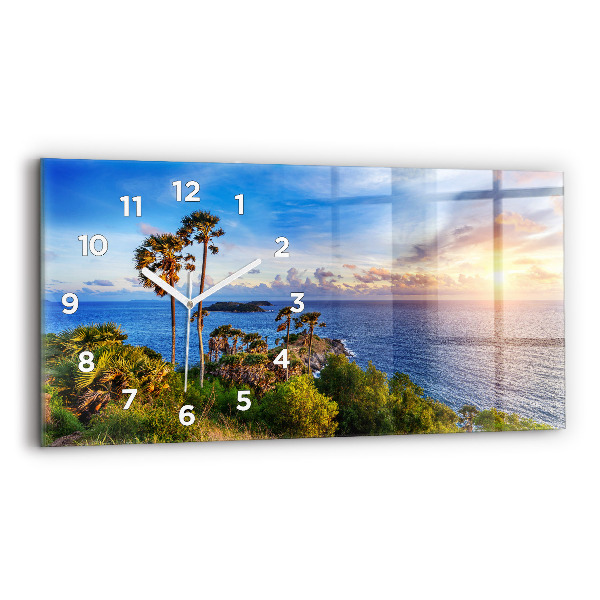 Glass wall clock rectangular Phuket in Thailand
